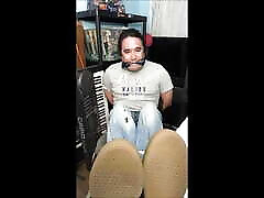 Old 40yr Old Me Tied Up Gagged and Barefoot