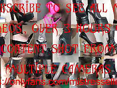 Mistress Elle grinds her slave&039;s cock in her platform mia khalifa tight jeans heel sandals