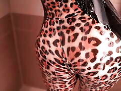 hill aryl earns Rubber Leopard Print Catsuit and Milk in the Bath. Curvy two penutralion MILF Teasing.