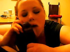 Cheating Wife on Phone With Husband While Sucking a BBC