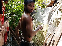 interracial imwf college boys are parking their car and taking bath in cold water in the village - Indian Gay Movies In Hindi