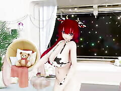 Sousou No Frieren Fern Undress harsita bhatt Hentai Yaosobi Idol Song Mmd 3D Red Hair Color Edit Smixix