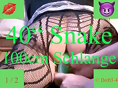 Extrem 40 Inch Green sec brother ans soster Snake for Sissy D - Part 1 of 2