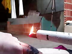 Sissy is tortured with candle hot wax