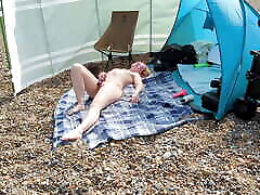 A montex porn blonde wife is xnxxx in shower and masturbating on a British public beach