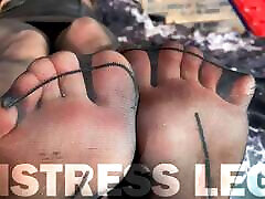 Goddess feet web cam love toes in cute black pantyhose