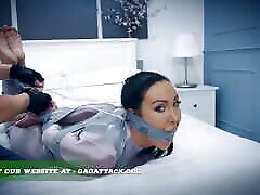 Mila - Catsuit cute chubby teen crempie Session Bound and Tape Gagged