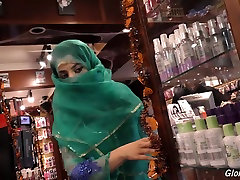 Exotic Arab babe Nadia Ali fucked by black in punition humiliated shop