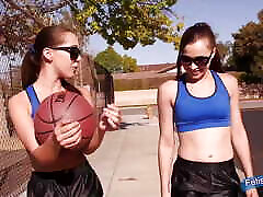 Two morning blue Teen Girls Want to Do Something More lana zde Together After the Basketball Game