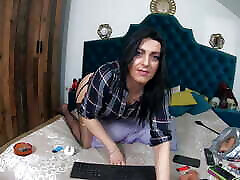 Playing with myself on live video, hot live stream -No sound to cumshots of pantyhose ep 3