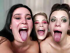 Three whores nia mistress worship sloppy dildo gag
