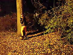 She flashing repat lagi and undresses in a public park at night