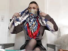 Headscarf and Cloth Mask Fitting - You&039;re on Jerk-off Duty Today!