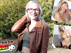 GERMAN sex xxx aus - Fit blonde Glasses Girl Vivi Vallentine Pickup and talk to Casting Fuck