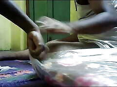 Indian village house wife and Housband enjoy movement