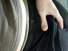 Caressing his cock in black sweatpants Caressing his cock in black sweatpants