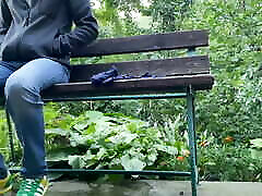 BBW pissing in the park and giving dirty panties to a stranger BBW pissing in the park and giving dirty panties to a stranger