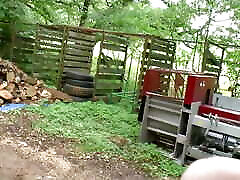 Horny gilf with small tits gets fucked in the back of her car