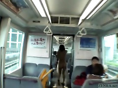 Subtitled joy sax public blowjob and streaking in train
