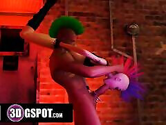 3DGSPOT - Wild Punk Girl Lets Huge Dick Stranger Throat Her In Multiple Positions! 3D ANIMATION!