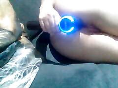 Ass masturbation with sex machine