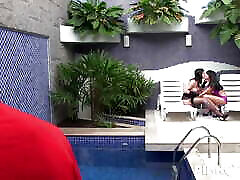 Two shemales double pony riding femdom Carvalho and Alessandra Matarazzo bugger and fuck a young boy