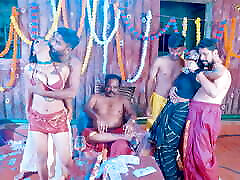 Desi Bahu and Beta Gangbang sex with Sasur
