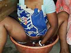 Desi sexy stepsister Creampie Pussy fingering front of stepbrother stepsister washing pussy hole