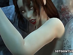 Stacked 3D Hottie Fucked by a Zombie