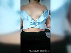 TEEN18 schoolgirl in miniskirt sends video to her teacher to get her course approved