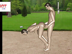 Naturists nights in the garden fuck each other in the open air.