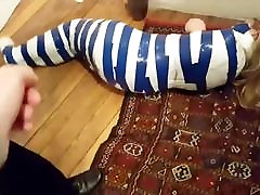 MILF mummified in tape struggles from face camera porn to room