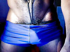 My Massive Bulge in My Tight Blue Spandex Shorts with Cockring My Massive Bulge in My Tight Blue Spandex Shorts with Cockring