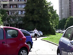 Blonde czech twunk boy jerks off in workshop