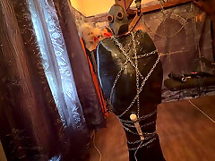 Part 1 :- Domina Satana & Bag Man pallets wrap and chains. Part 1 :- Domina Satana & Bag Man pallets wrap and chains.