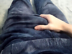 Guy in pants is massaging his cock Guy in pants is massaging his cock