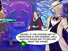 Kelsey charms Halloween contest - Time to see who can last longer in sex on Halloween