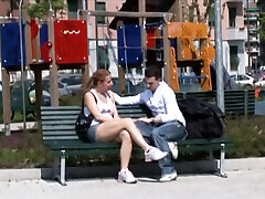 Mature man tails his young stepniece and makes her suck his cock