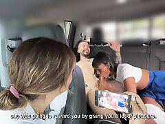 Interracial Sexcar: Brittanytaylor Ebony Woman with a Big Butt, Devours a Blonde&039;s Cock Behind the Car While Her Friend Watches