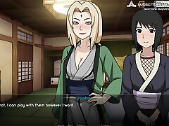 Naruto: Kunoichi Trainer - Big Ass MILFs Shizune and Tsuande Have a Threesome. Hot Blowjob and Doggy Style Pussy Creampies