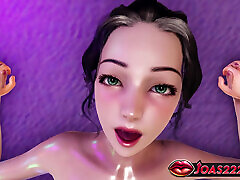 Hot Big Tits Anime Girl Cynthia in Pool Hentai - Thighjob with Camel Toe Bikini Fetish, Thrilling Doggystyle Sex in Water