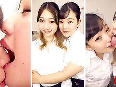 Japanese Airu Hashino Puts Her Breath and Tongue Inside Seira Hoshisaki&039;s Nose