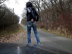 sandralein posing und walking with Fuck Jeans