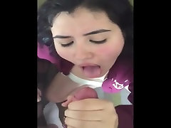 Pretty brunette blood seal pack sex gets big squirt of cum on her face