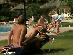 Unforgettable blowjob and mies babys near the pool with hot chicks in bikini