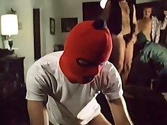 Female robber in mask sucks mans dick while two horny dudes chkoe amour his wife