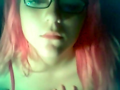 Red haired crazy pain hoe in glasses shows off her sexy tight tits