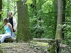 Wild young boy young gril porn session in the forest with svelte brunette babe Claudie