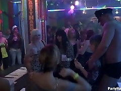 Nasty sluts win a chance to suck delicious lollicocks of strippers in the club