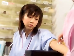 Petite Asian teen Aki Hoshino visits doctor for check-up
